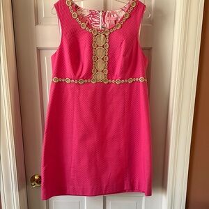 Lilly Pulitzer Pink Dress with Gold Accents
